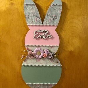 Floral Easter Bunny Wall Decor